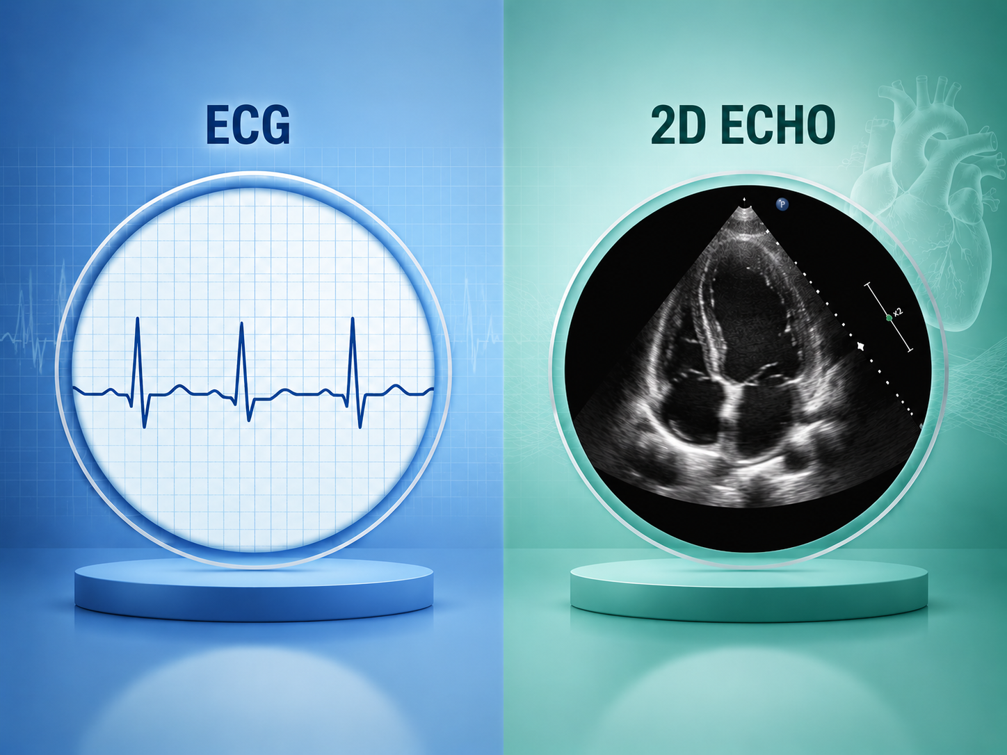 ECG vs 2D Echo